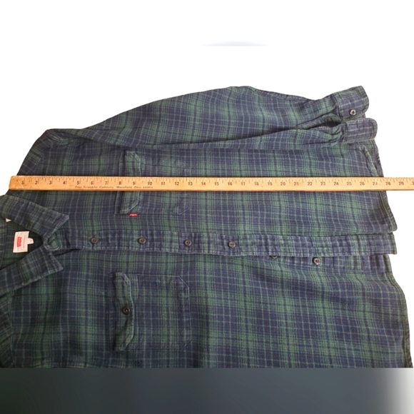 Men's Levi's Red Tag Flannel shirt. Blue Green plaid. LG - Picture 11 of 12